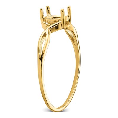 14K Yellow Gold Oval Birthstone Ring Mounting – view 5