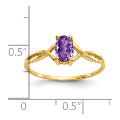 14K Yellow Gold Amethyst Birthstone Ring – view 3
