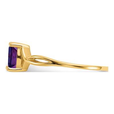 14K Yellow Gold Amethyst Birthstone Ring – view 4