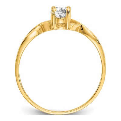 14K Yellow Gold White Topaz Birthstone Ring – view 2
