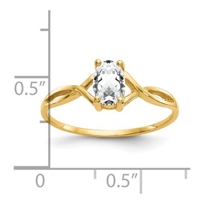 14K Yellow Gold White Topaz Birthstone Ring – view 3