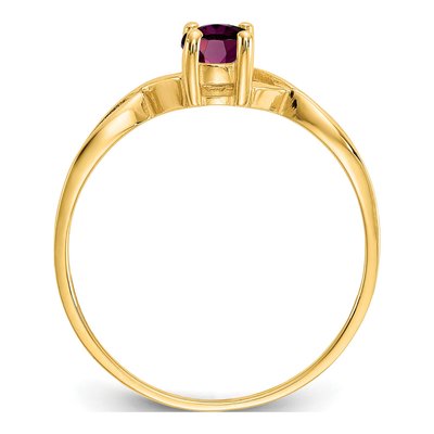 14K Yellow Gold Rhodolite Garnet Birthstone Ring – view 2