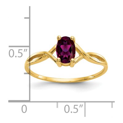 14K Yellow Gold Rhodolite Garnet Birthstone Ring – view 3