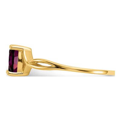 14K Yellow Gold Rhodolite Garnet Birthstone Ring – view 4
