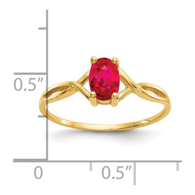 14K Yellow Gold Ruby Birthstone Ring – view 4