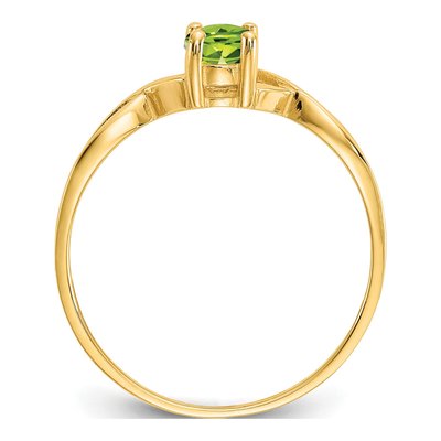 14K Yellow Gold Peridot Birthstone Ring – view 3