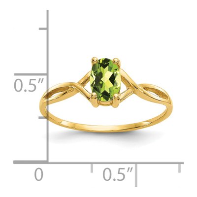 14K Yellow Gold Peridot Birthstone Ring – view 4