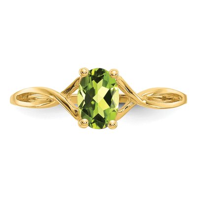 14K Yellow Gold Peridot Birthstone Ring – view 6