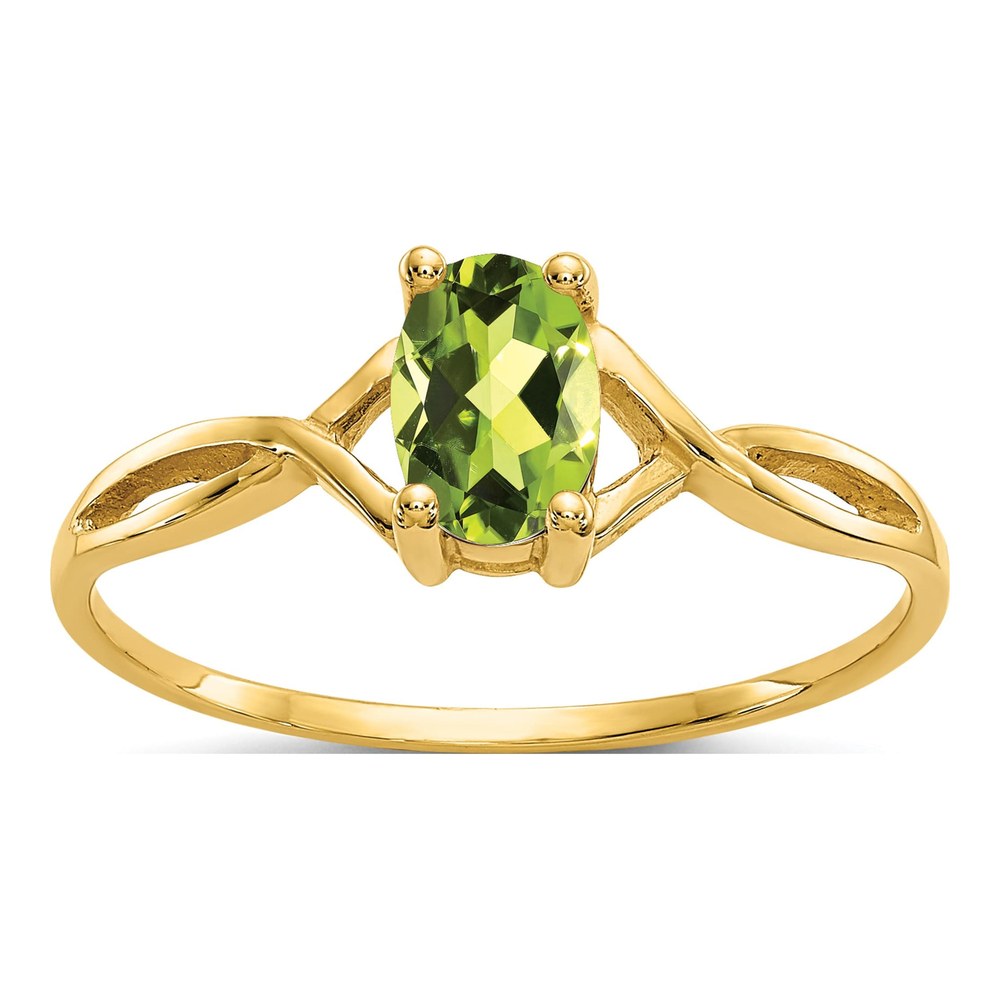 14K Yellow Gold Peridot Birthstone Ring