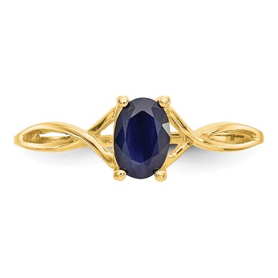 14K Yellow Gold Sapphire Birthstone Ring – view 6