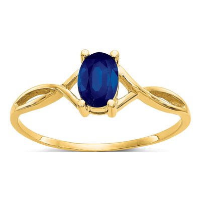 14K Yellow Gold Sapphire Birthstone Ring