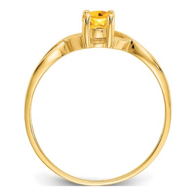14K Yellow Gold Citrine Birthstone Ring – view 3
