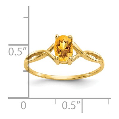 14K Yellow Gold Citrine Birthstone Ring – view 4