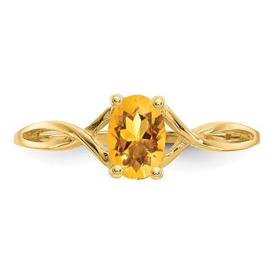 14K Yellow Gold Citrine Birthstone Ring – view 6