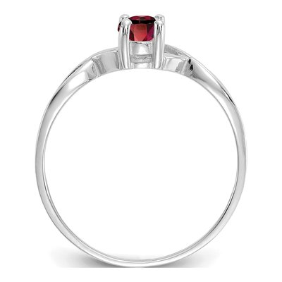 14K White Gold Garnet Oval Birthstone Ring – view 3