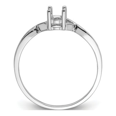 14K White Gold Oval Birthstone Ring Mounting – view 4