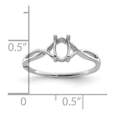 14K White Gold Oval Birthstone Ring Mounting – view 7