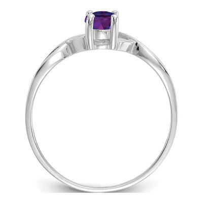 14K White Gold Amethyst Birthstone Ring – view 2