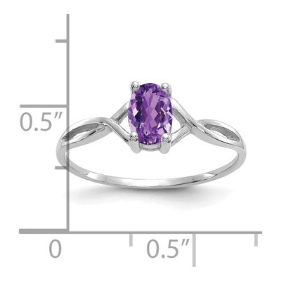 14K White Gold Amethyst Birthstone Ring – view 3