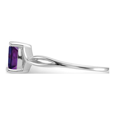 14K White Gold Amethyst Birthstone Ring – view 4