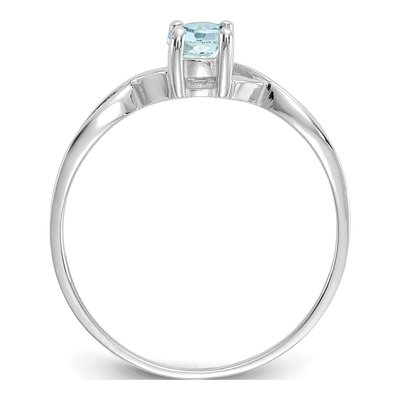 14K White Gold Aquamarine Birthstone Ring – view 2