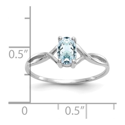 14K White Gold Aquamarine Birthstone Ring – view 3
