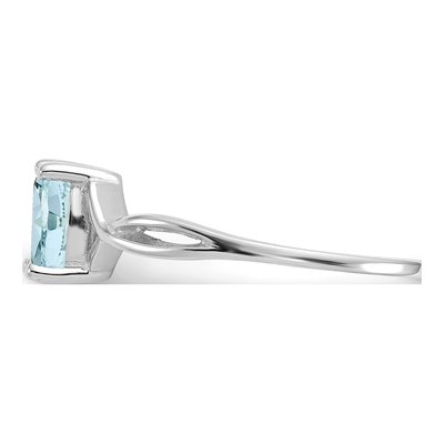 14K White Gold Aquamarine Birthstone Ring – view 4