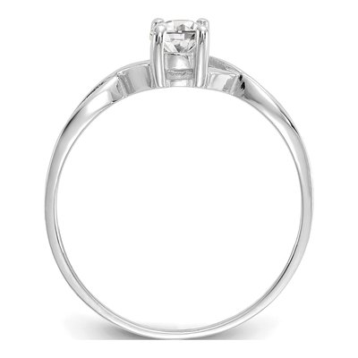 14K White Gold White Topaz Birthstone Ring – view 2