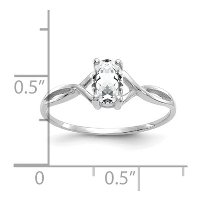 14K White Gold White Topaz Birthstone Ring – view 3