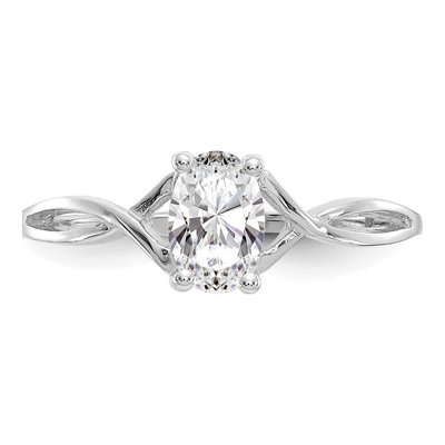 14K White Gold White Topaz Birthstone Ring – view 5