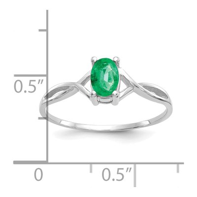 14K White Gold Emerald Birthstone Ring – view 4