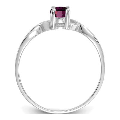 14K White Gold Rhodolite Garnet Birthstone Ring – view 2