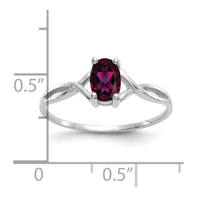14K White Gold Rhodolite Garnet Birthstone Ring – view 3