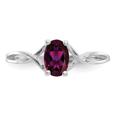 14K White Gold Rhodolite Garnet Birthstone Ring – view 5
