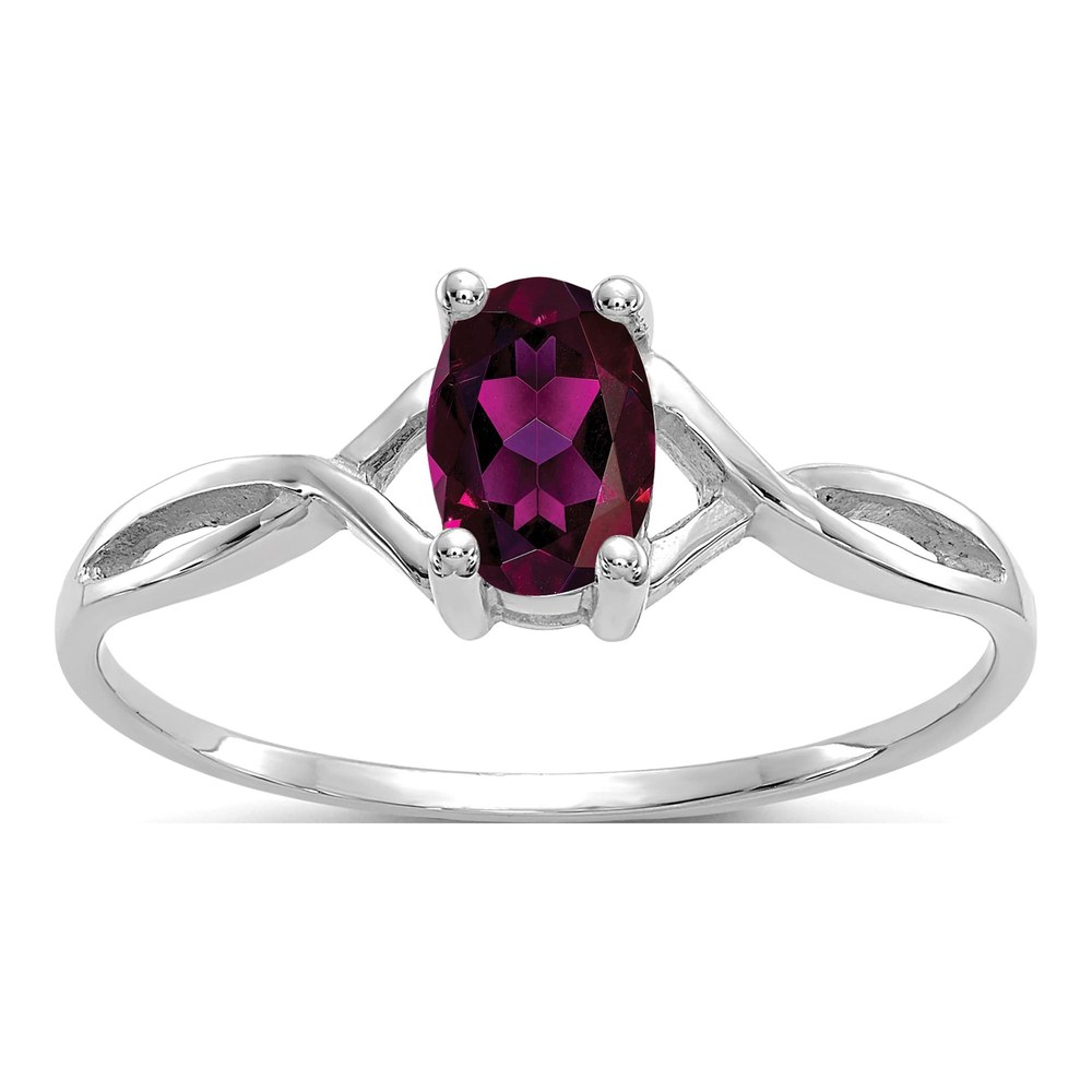 14K White Gold Rhodolite Garnet Birthstone Ring