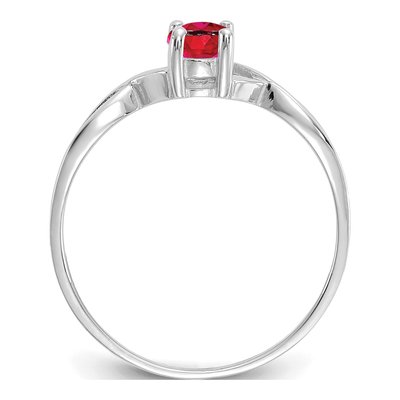 14K White Gold Ruby Birthstone Ring – view 2