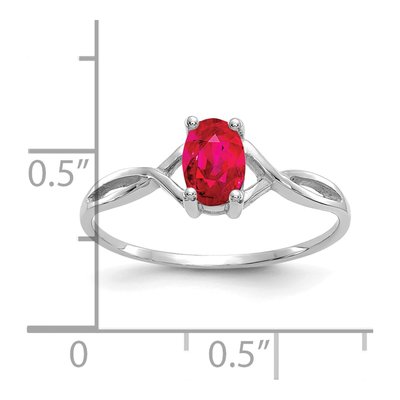 14K White Gold Ruby Birthstone Ring – view 3