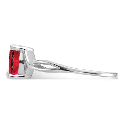 14K White Gold Ruby Birthstone Ring – view 4