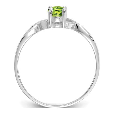 14K White Gold Peridot Birthstone Ring – view 2