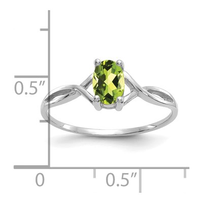 14K White Gold Peridot Birthstone Ring – view 3