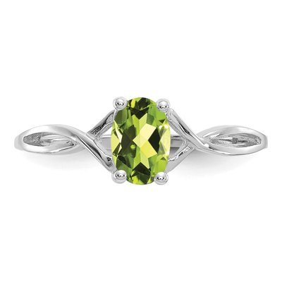 14K White Gold Peridot Birthstone Ring – view 5