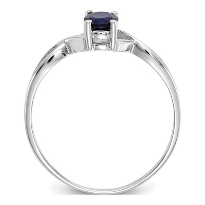14K White Gold Sapphire Birthstone Ring – view 2