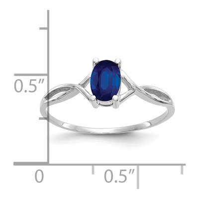 14K White Gold Sapphire Birthstone Ring – view 3