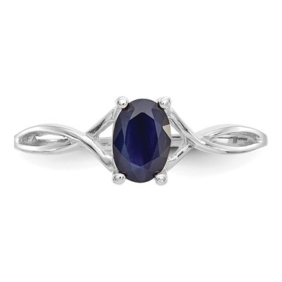 14K White Gold Sapphire Birthstone Ring – view 5