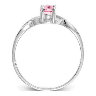 14K White Gold Pink Tourmaline Birthstone Ring – view 2