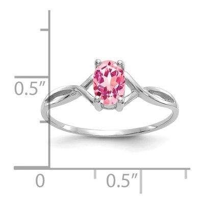 14K White Gold Pink Tourmaline Birthstone Ring – view 3