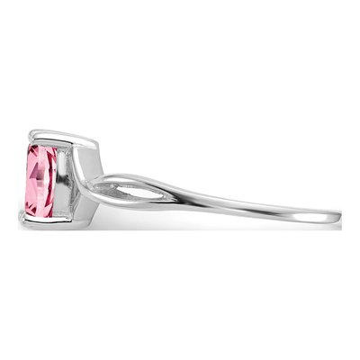 14K White Gold Pink Tourmaline Birthstone Ring – view 4