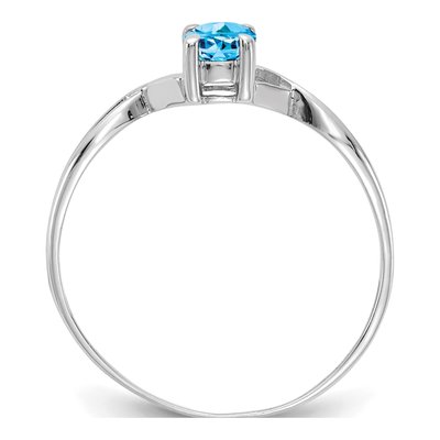 14K White Gold Swiss Blue Topaz Birthstone Ring – view 2