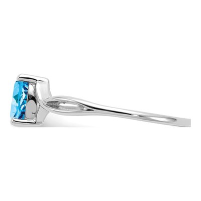 14K White Gold Swiss Blue Topaz Birthstone Ring – view 4