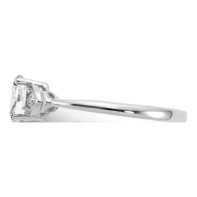 14K White Gold White Topaz & Diamond Oval Ring – view 4